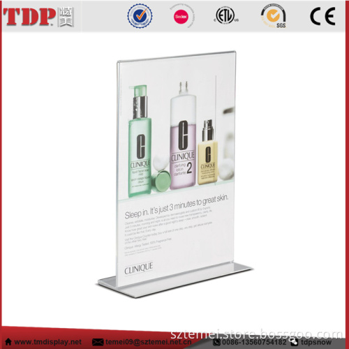 factory wholesale stright-up bottom loading insert custom 8.5" x 11" acrylic sign holder